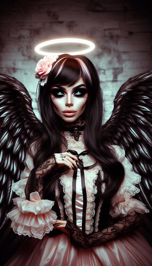 Gothic Angel with Halo by Bee Original