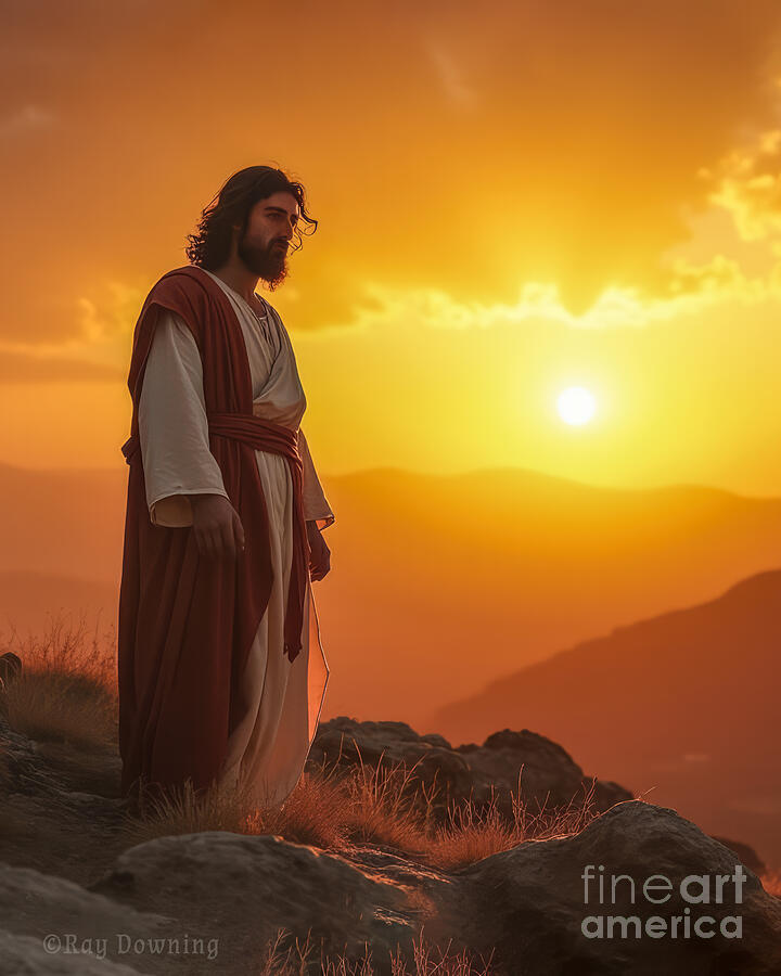 Jesus at Sunset 3 by Ray Downing