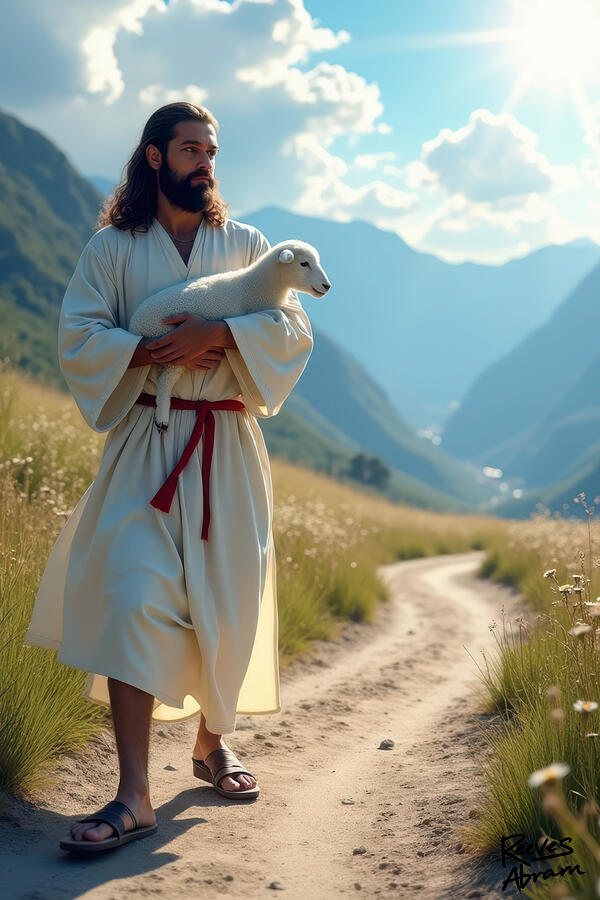 Jesus Protecting the Lamb Digital Art by Reeves Abram - Pastor Reeves Studio - Pixels