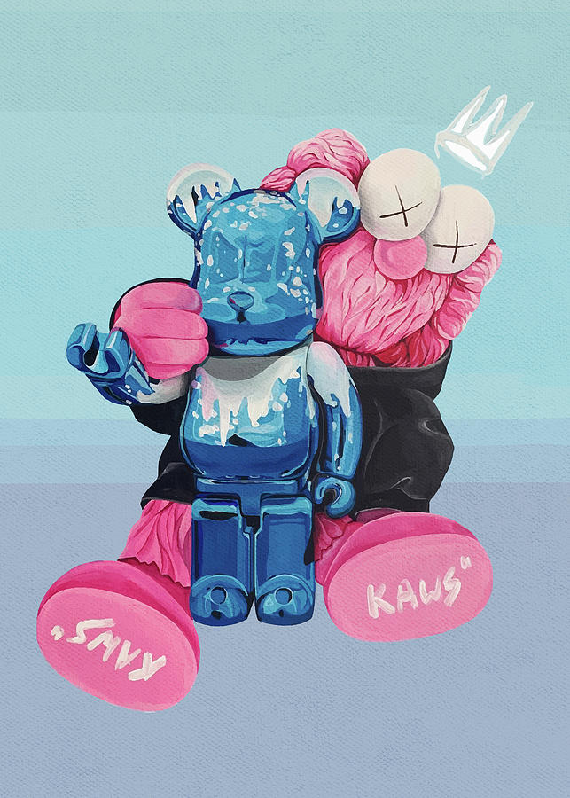 KAWS BFF Plush Pink Painting by Popart Galore - Pixels