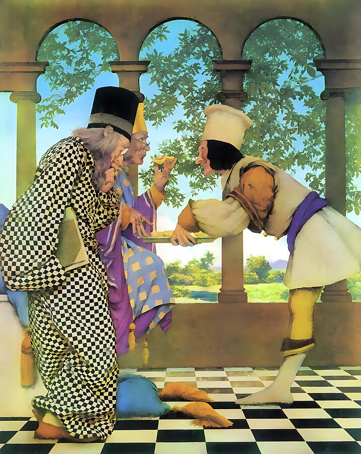 Medieval Court Jesters Interacting - Maxfield Parrish 44 Drawing by ...