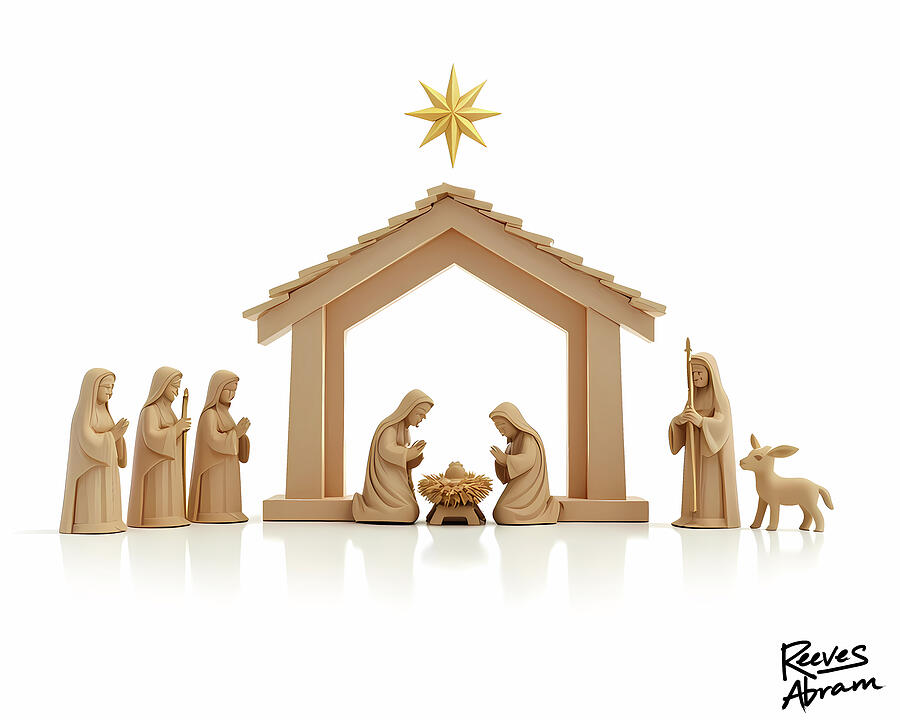Minimalist Nativity Digital Art by Reeves Abram - Pastor Reeves Studio - Pixels