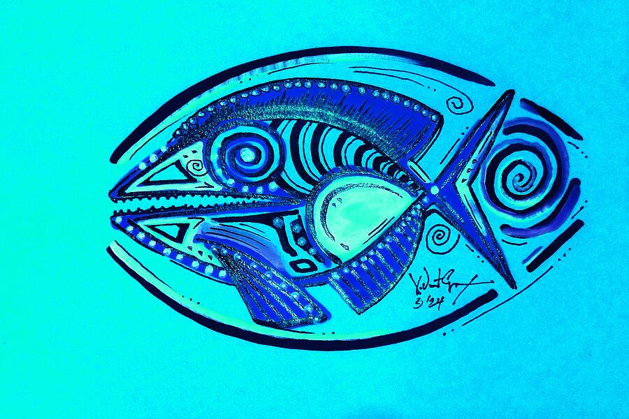 Moon Fish in Blue by J Vincent Scarpace