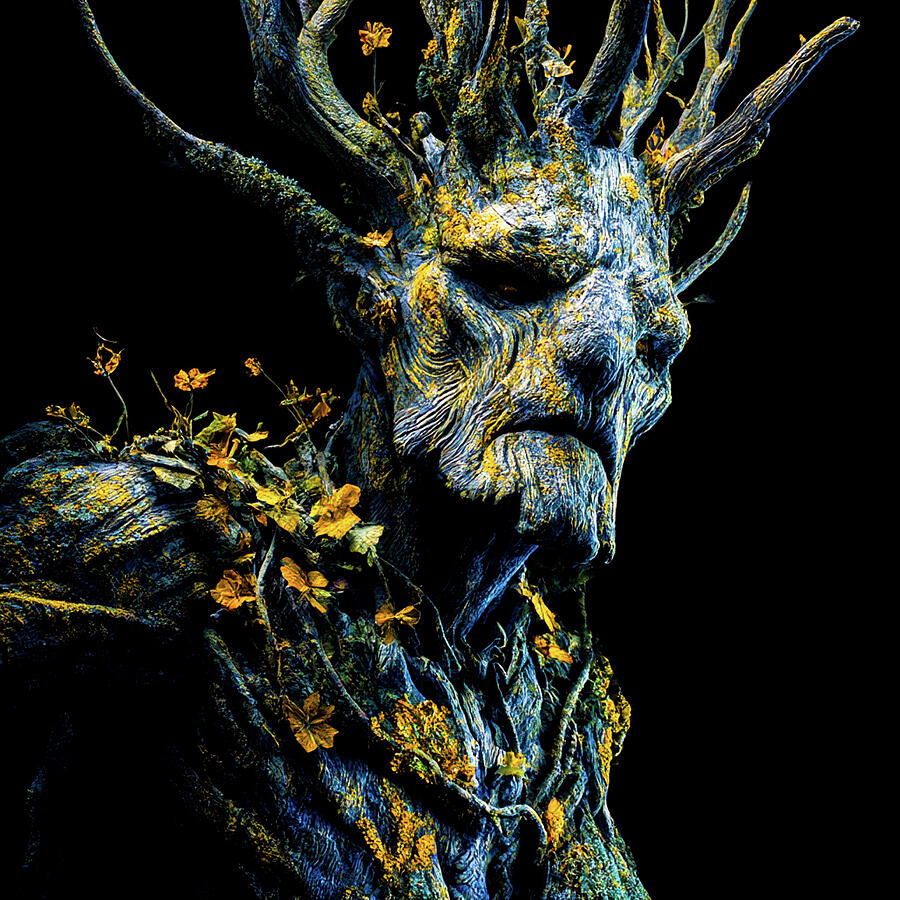 Mythical Tree Creature in Bloom Mixed Media by Brian Stevens - Pixels