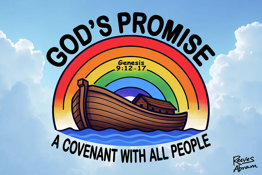 Noah's Ark Under a Rainbow Digital Art by Reeves Abram - Pastor Reeves Studio - Pixels
