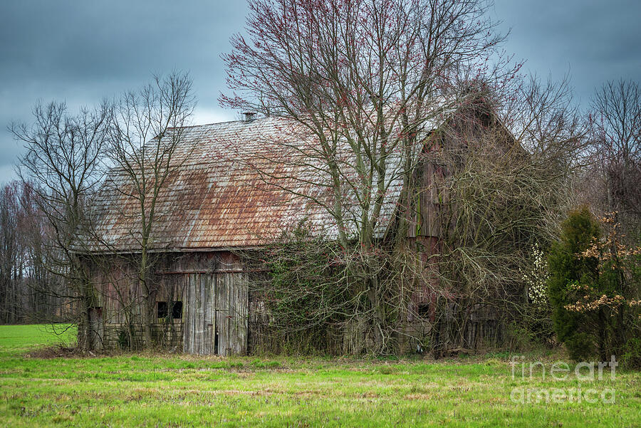Old Barn in Early Spring - Madison, Indiana by Gary Whitton