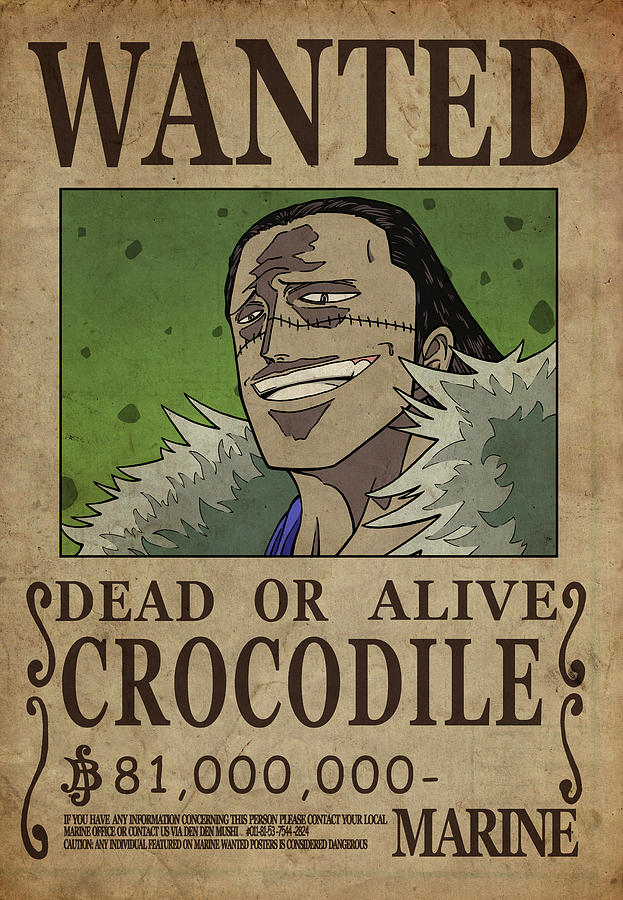 ONE PIECE　WANTED　初版　コミックスニュース206　難あり One Piece Wanted Poster - CROCODILE by Niklas Andersen