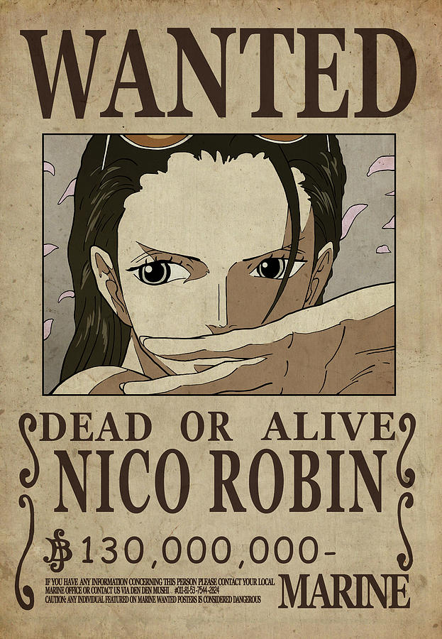 One Piece Wanted Poster - ROBIN Digital Art by Niklas Andersen