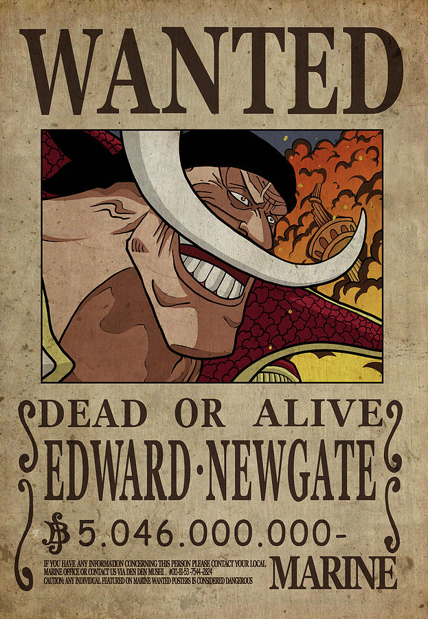 One Piece Wanted Poster - WHITEBEARD Digital Art by Niklas
