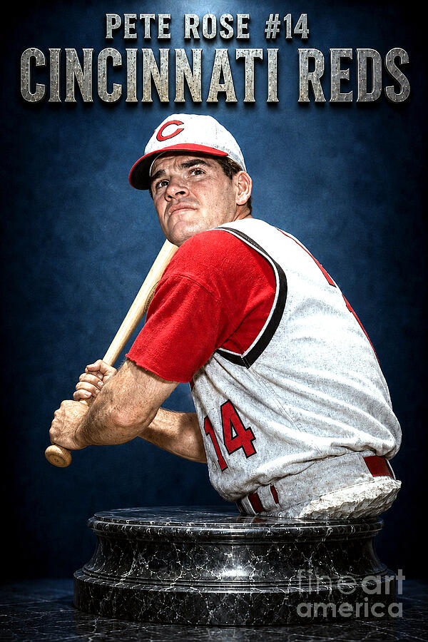 Pete Rose #14 Cincinnati Reds Bust 1a Digital Art by Robert Williams ...