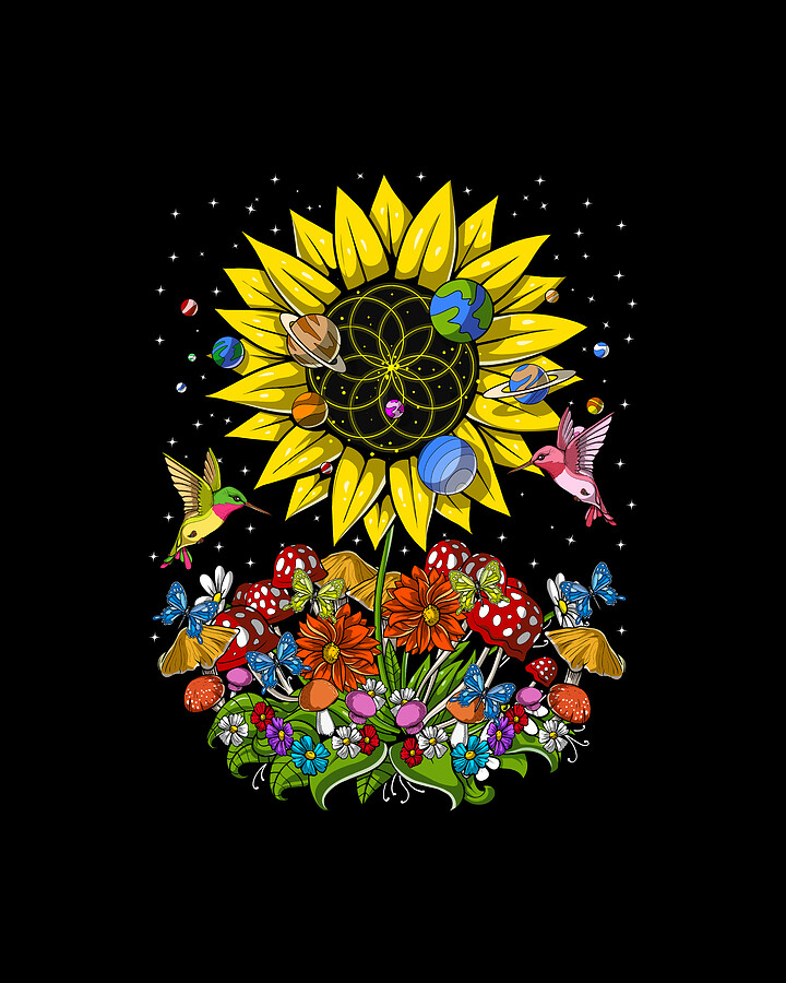 Psychedelic Sunflower Forest by Nikolay Todorov