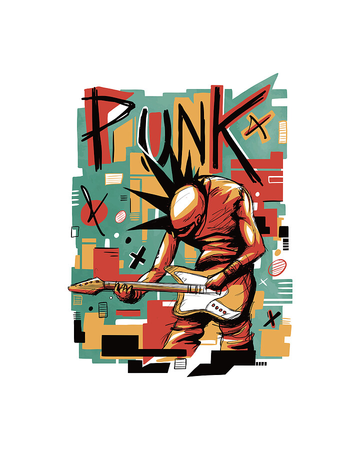 アート・デザイン・音楽 PUNK AN A-Z Punk Music Abstract Style