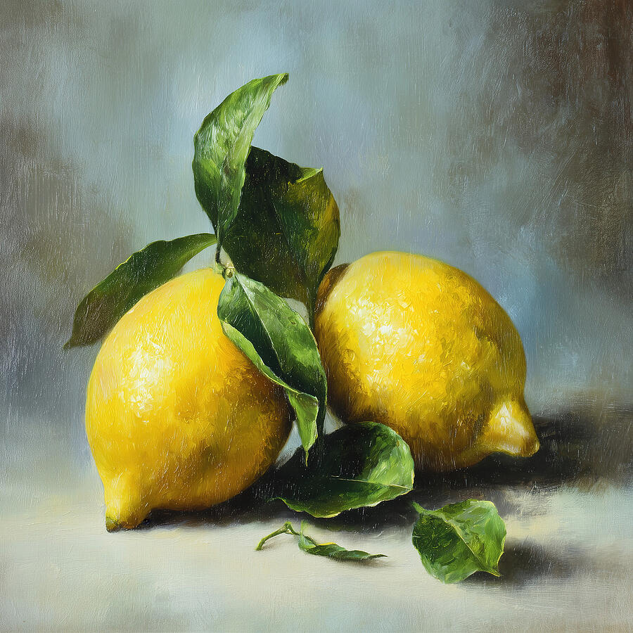 Rustic Lemon Still Life Digital Art by Athena Mckinzie - Pixels