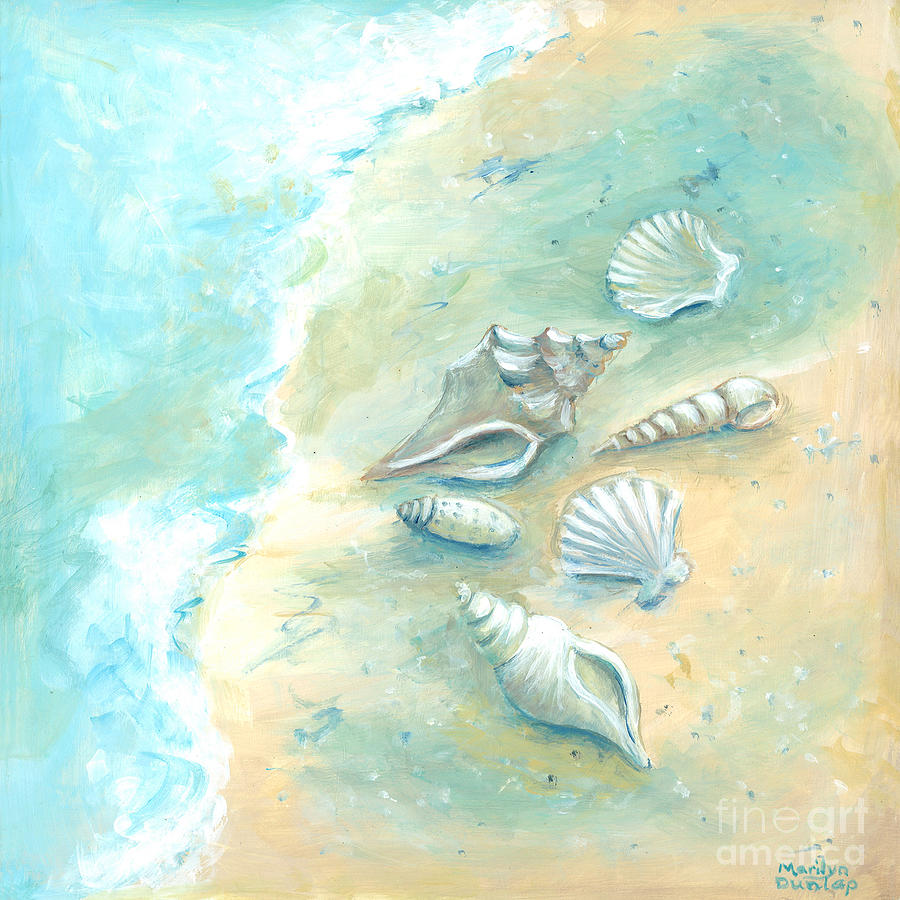 Seashells On The Beach II Painting by Marilyn Dunlap - Pixels
