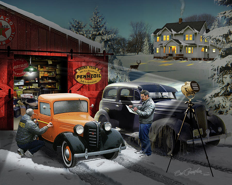 Toy Makers Measure a Bantam Digital Art by Cunningham Studio - Pixels