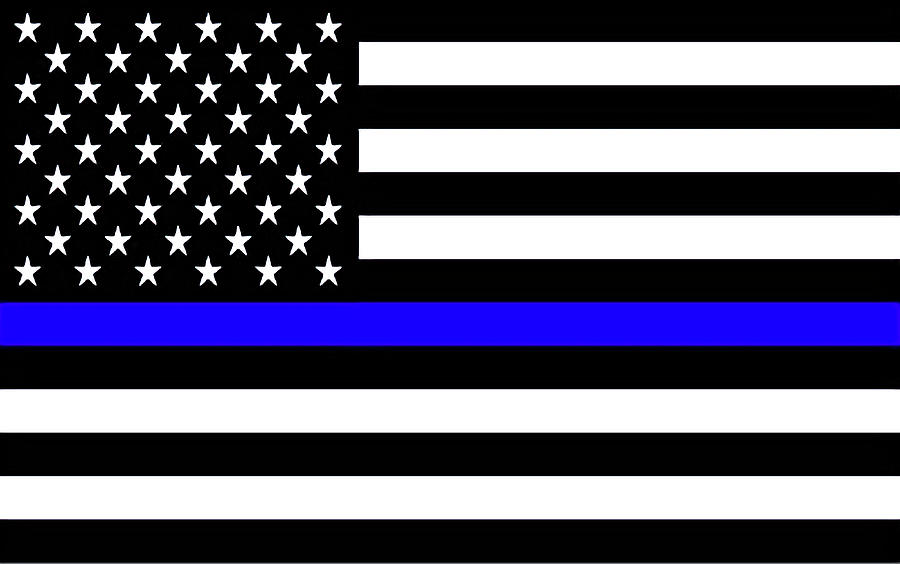 USA Flag Thin Blue Line by Robert Banach