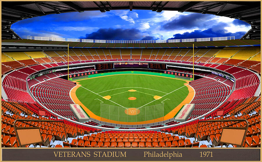 Veterans Stadium 1971 Digital Art by Gary Grigsby - Pixels