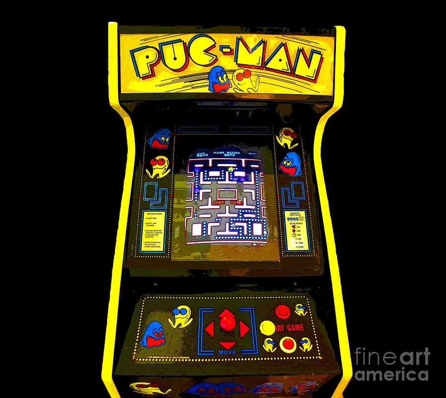 Vintage Pac-Man Arcade Machine Mixed Media by David Lee Thompson - Pixels