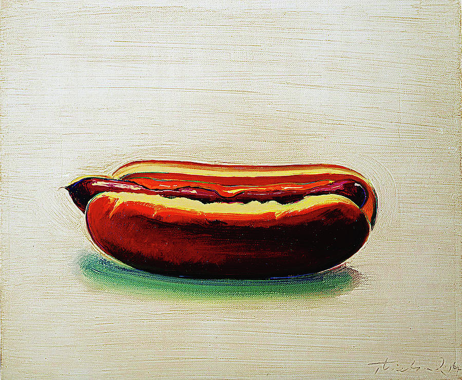 絵画 hot dog Wayne Thiebaud Hog Dog Painting by Dan Hill Galleries - Pixels