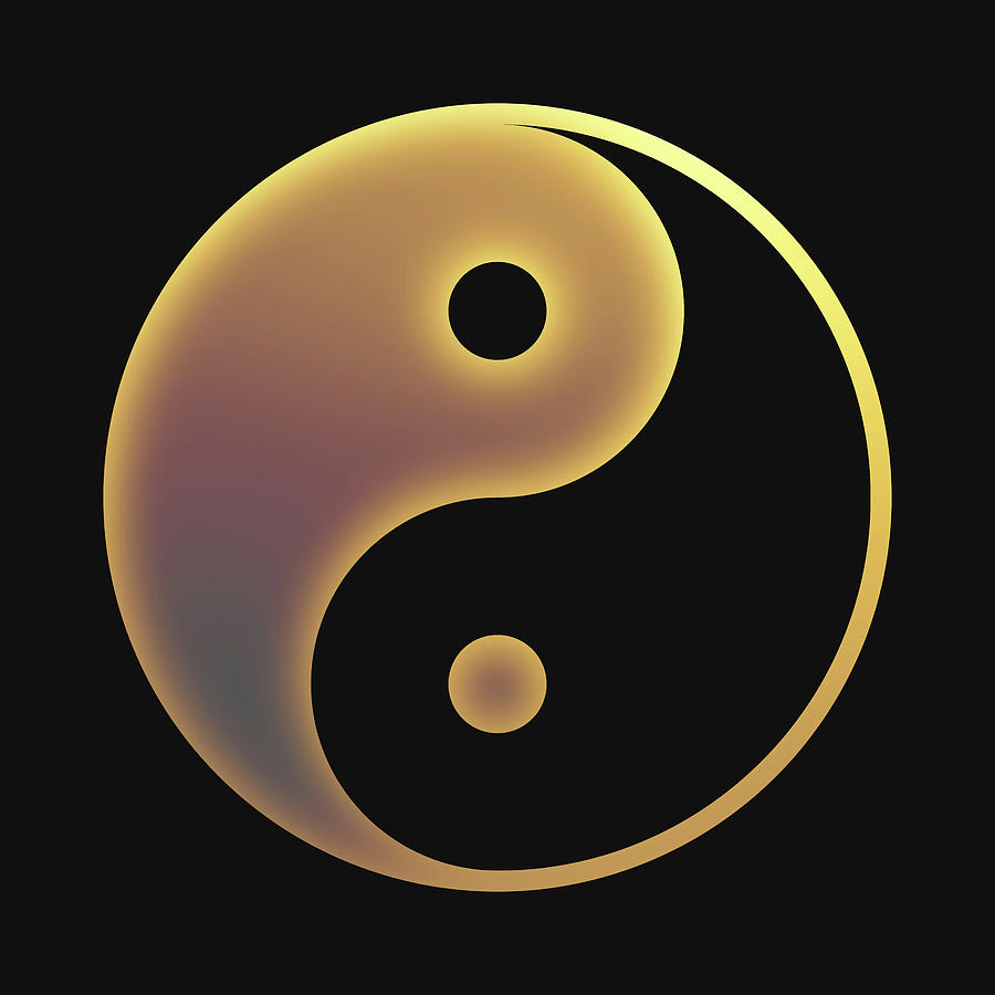 Glowing Yin and Yang Symbol Digital Art by Edouard Coleman - Pixels
