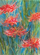 Red Spider Lily Greeting Card by Hiroko Stumpf