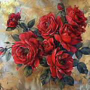 Ruby Red Roses 2 Art Print by Tina LeCour - Tina LeCour Official