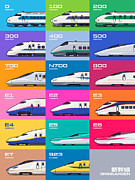 Shinkansen Bullet Train Grid Pattern Spiral Notebook by Organic ...