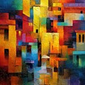Vibrant Abstract Cityscape